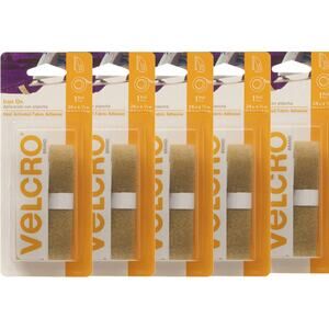 NEW! VELCRO Brand for Fabrics Iron On Tape 24 in x 3/4 BEIGE 5pk